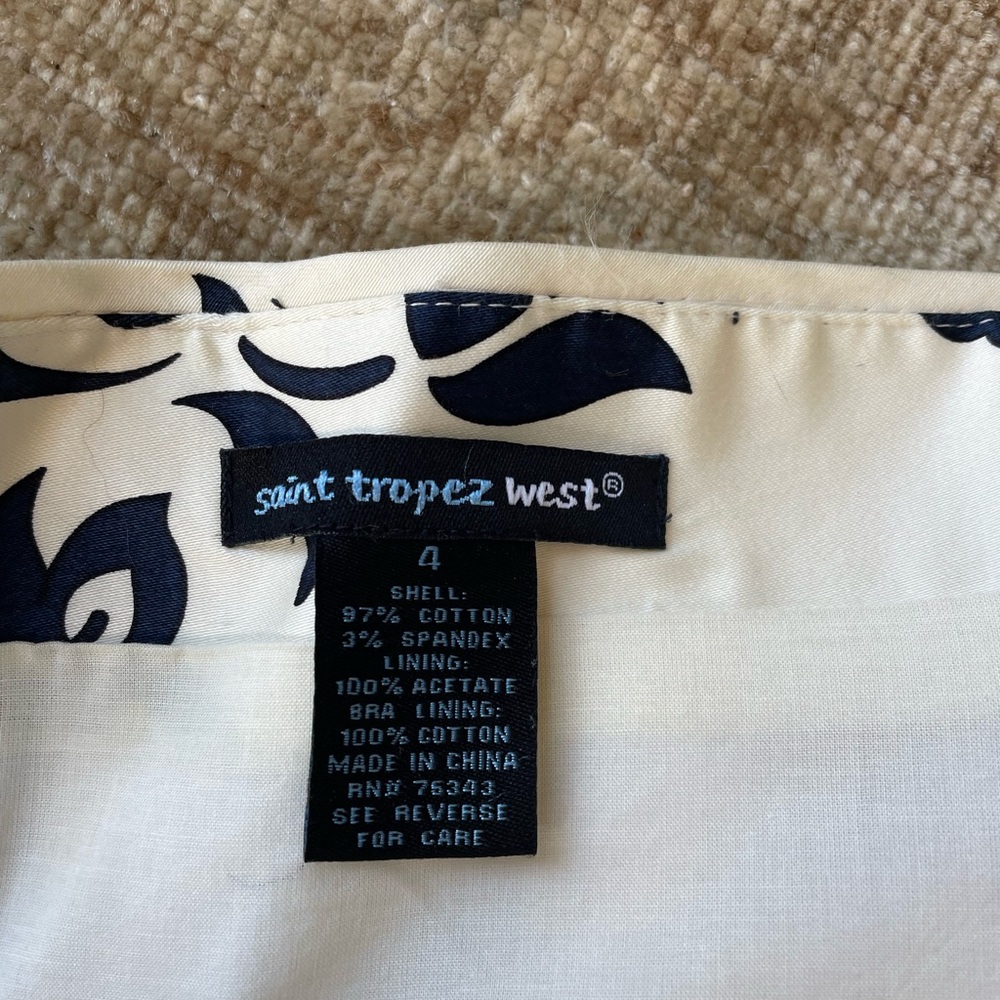 CottonSaint Tropez West Navy and White Midi Dress. Lined. - Picture 10 of 10